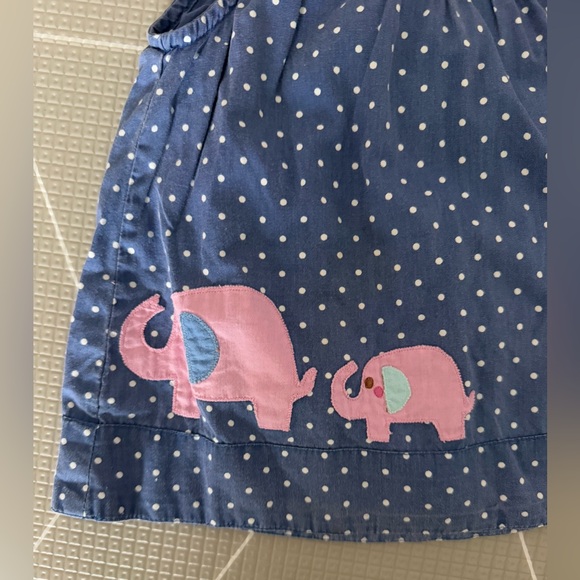 Baby Boden Blue Polka Dot Elephant Dress Jumper 6-12 months - Picture 2 of 5